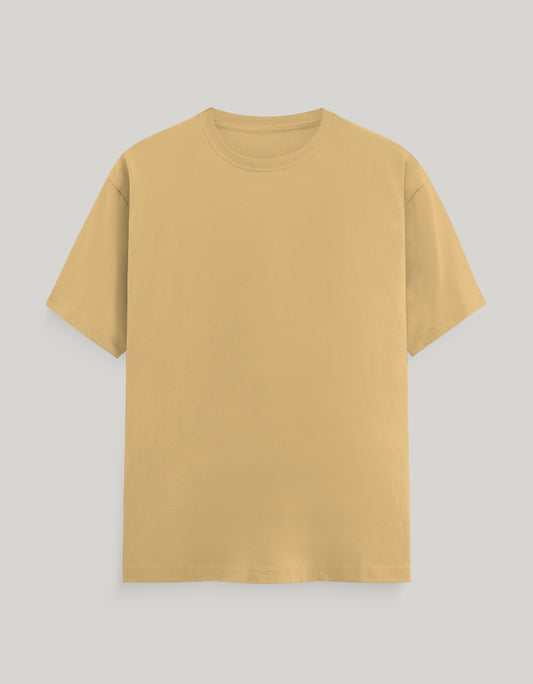 Beige t-shirt on a light gray background