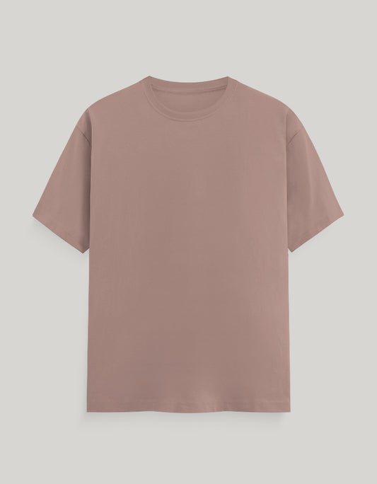 Plain mushroom t-shirt on a light gray background