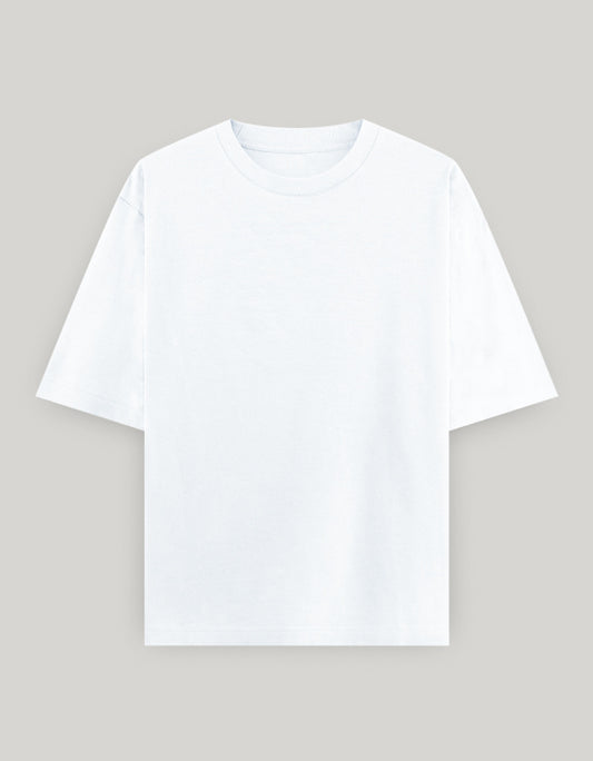 White plain t-shirt on a light gray background